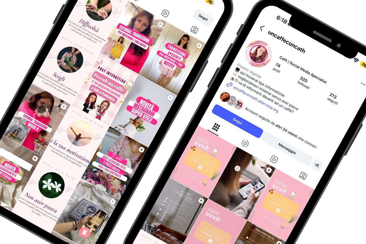 Feed e profilo Instagram di @uncaffeconcath